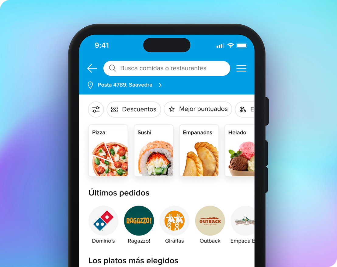 Mercado Pago Delivery app mockup
