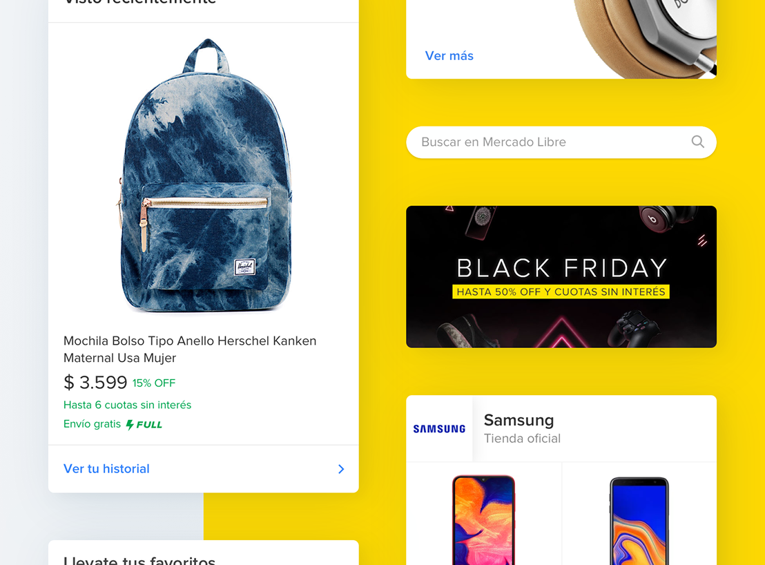 Mercado Libre homepage — mobile